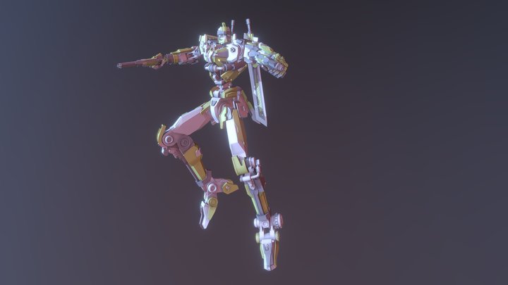 Green Y Giant Robot 3D Model