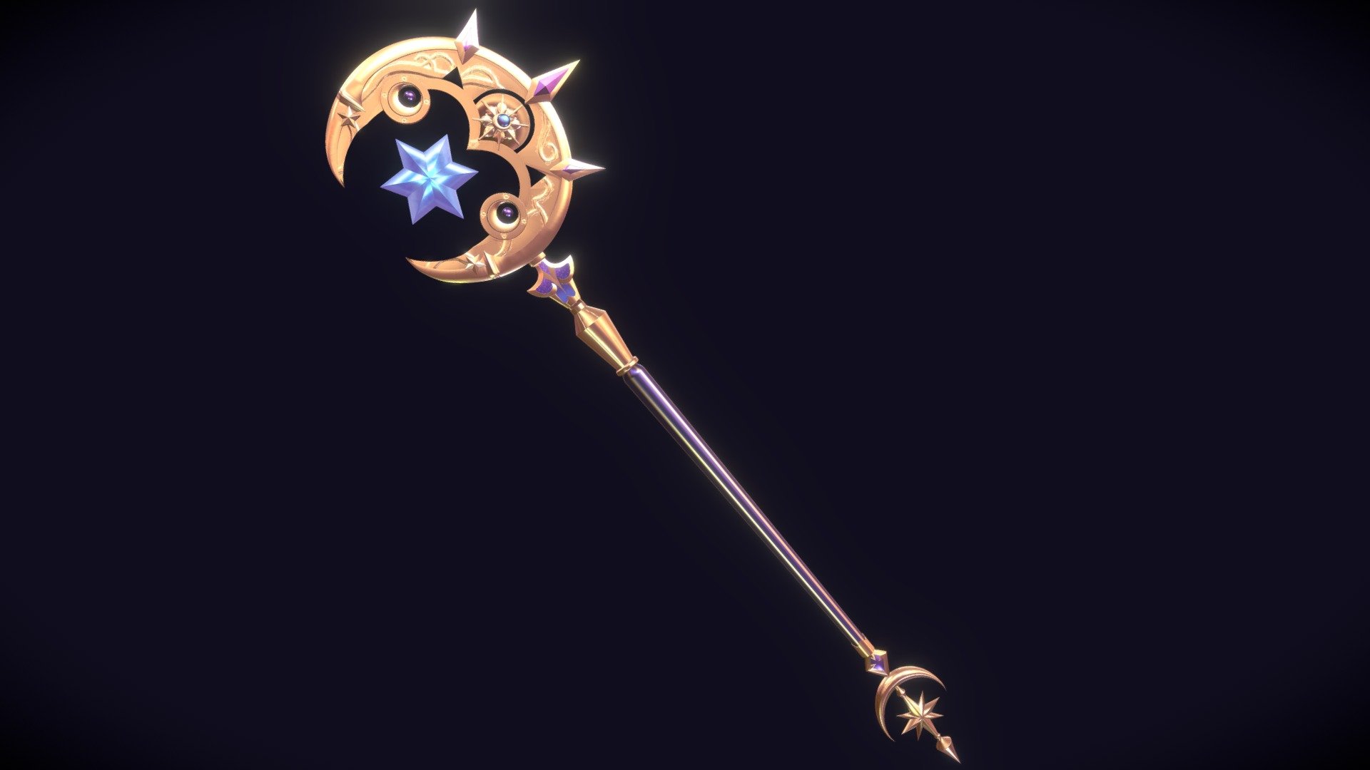 Magic Staff - 3D model by BacobaElisa [b9e3f56] - Sketchfab