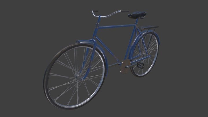 1970 Old Bicycle 3D Model