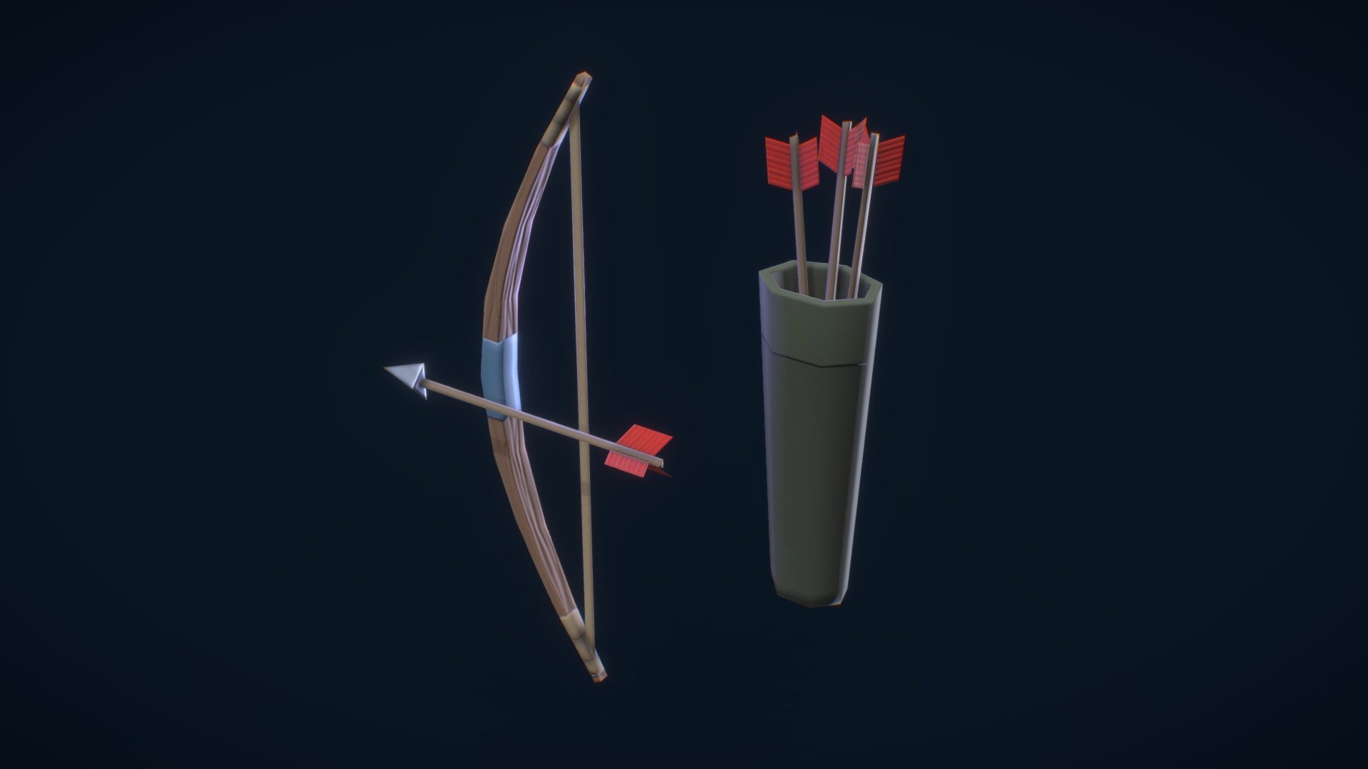 Bow with arrows and quiver - Buy Royalty Free 3D model by G-99Factory ...