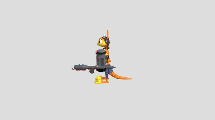 Daxter con pelillos_arma 3D Model