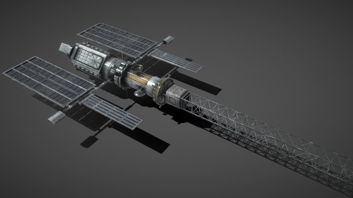 Game-ready Space Satellite 3D Model