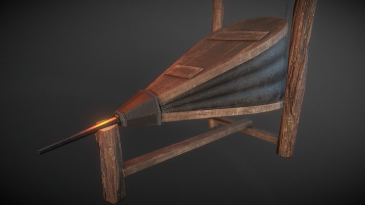 Medieval Blacksmith Bellows 3D Model