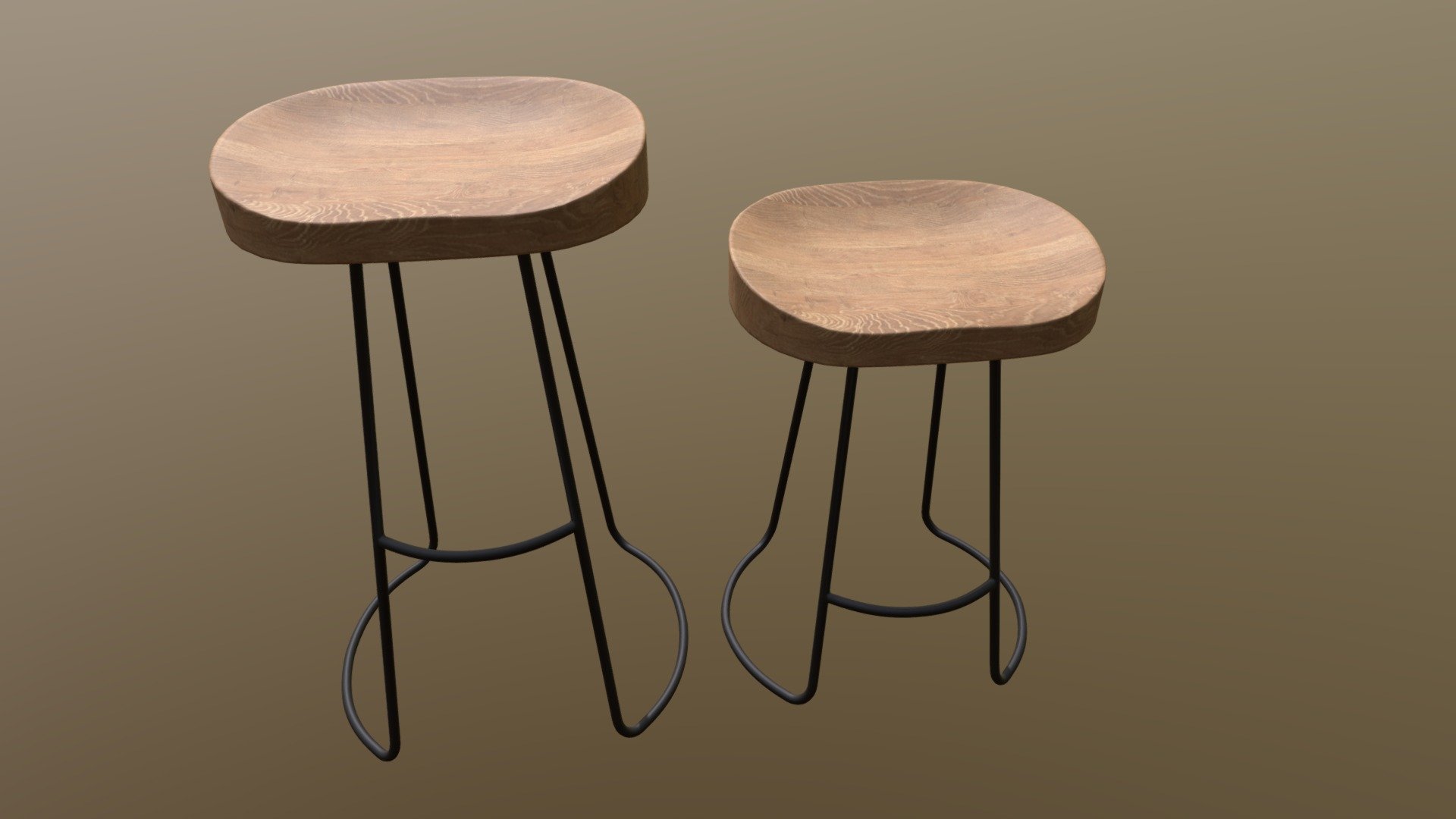 RH 1950S Bar And Counter Stool Vray