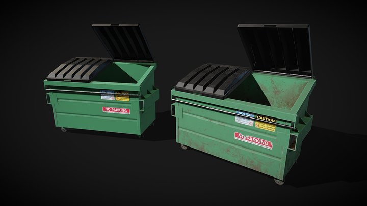 Low Poly | Dumpsters 3D Model