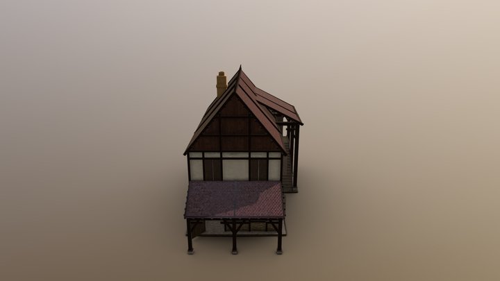 See-through Shader Free Medieval House 3D Model