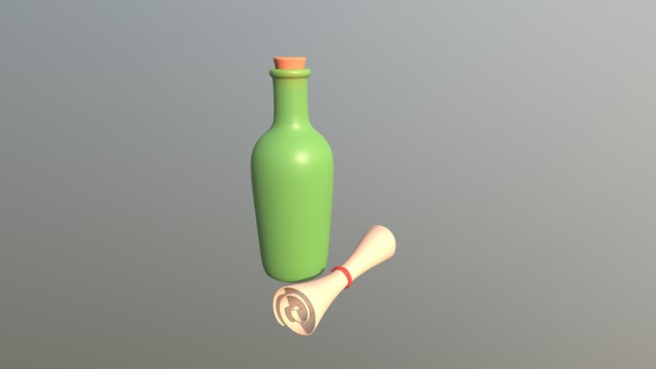 Message in a bottle 3D Model