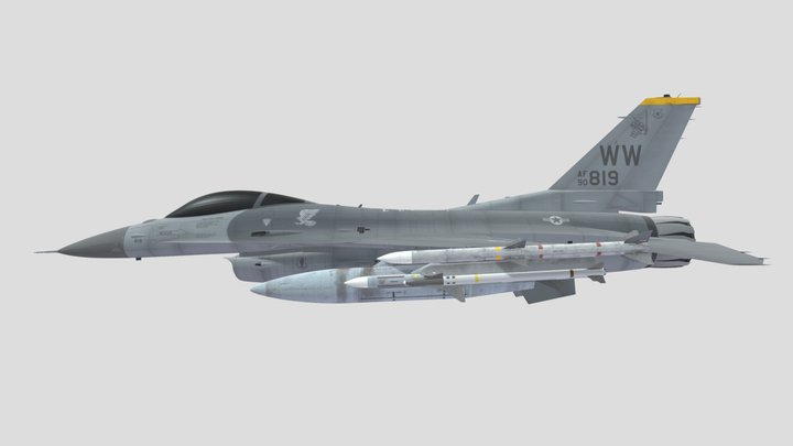 F-16CJ 14th FS 90-0819 Misawa AB 3D Model