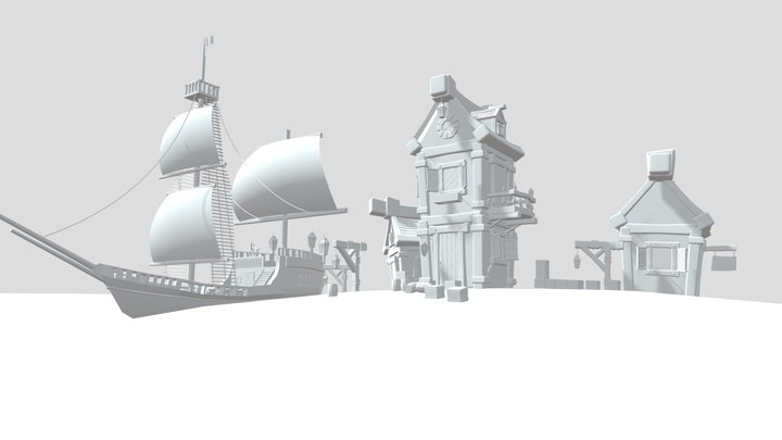 Fantasy Island 3D Model