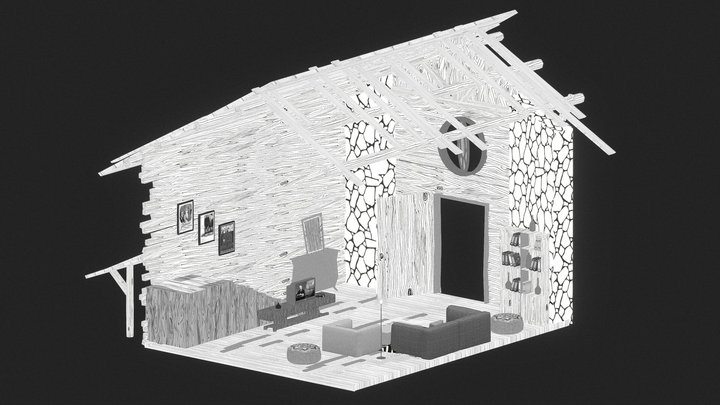 Black & White Room 3D Model