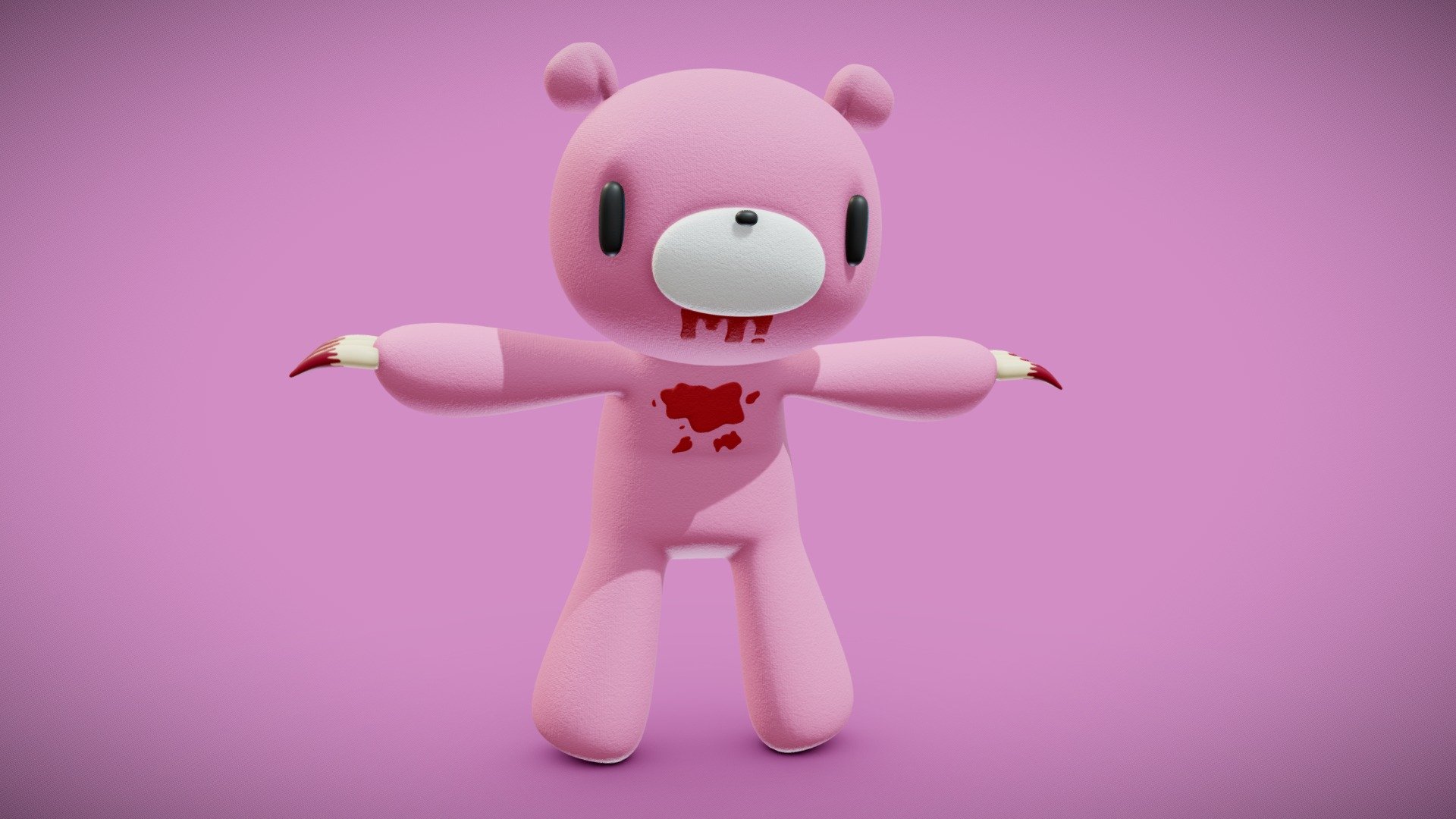 Download A Pink Teddy Bear With Blood On It Wallpaper  Wallpaperscom