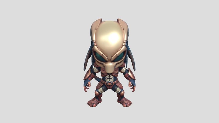 Futuristic armored alien creature 3D Model