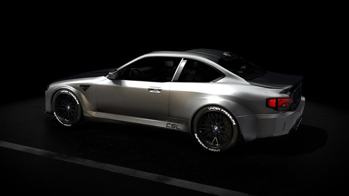 BMW E36 E46 E92 G87 CSL M2 M3 Sports Car Concept 3D Model