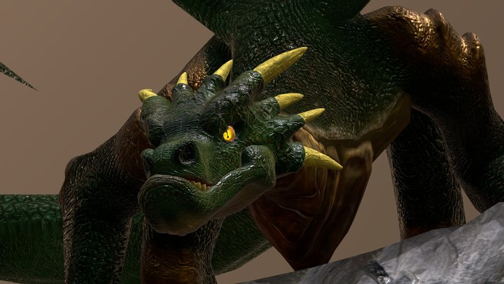 A Green Dragon 3D Model