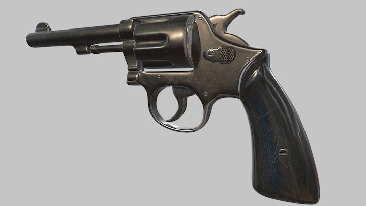 High Poly PBR Revolver/Gun 3D Model