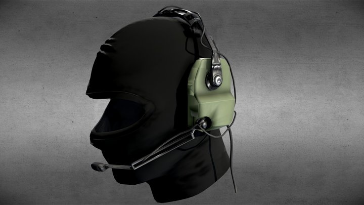 military balaclava an headset 3D Model