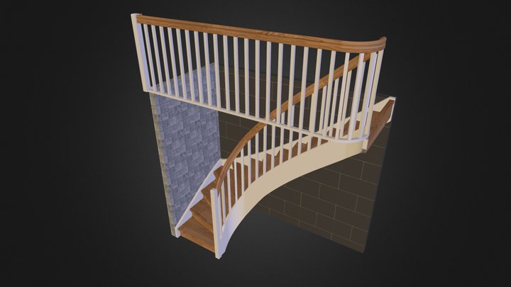 Stair Oak treads 3D Model