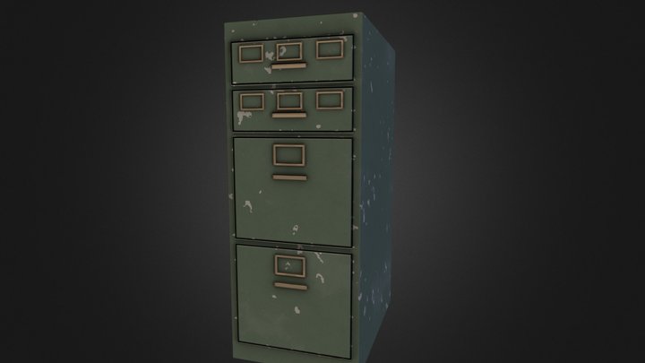 1950 File Cabinet 3D Model
