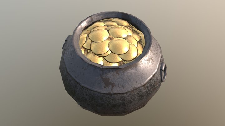 Pot of Gold 3D Model