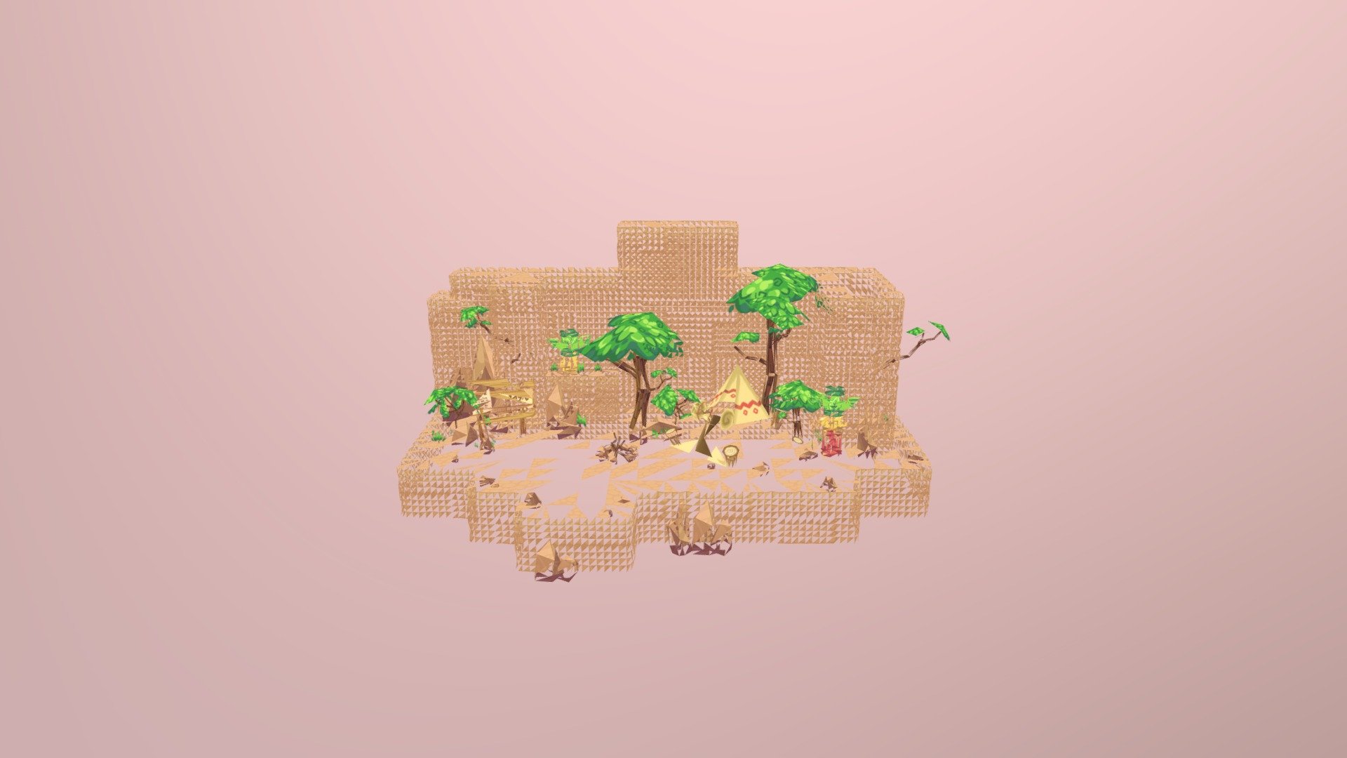 Cliffside Camp Scene