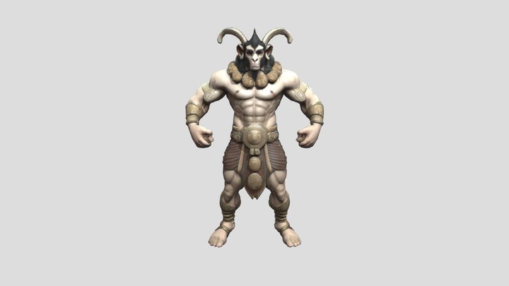 Hanuman blessing with one hand raised 3D Model