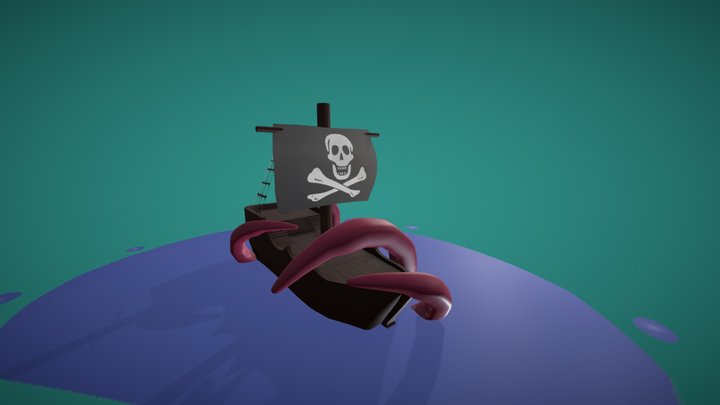 Pirate Ship Diorama 3D Model