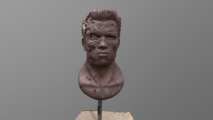 Arnold Schwarzenegger Terminator 2 Bust 3D Model