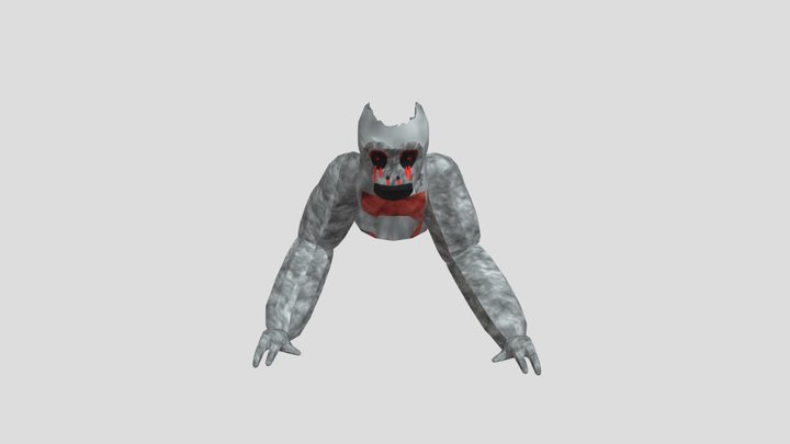 White Scary Baboon 3D Model