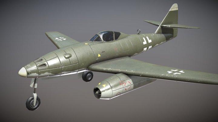 WW2 German Jet-Powered Fighter Aircraft Me-262 3D Model