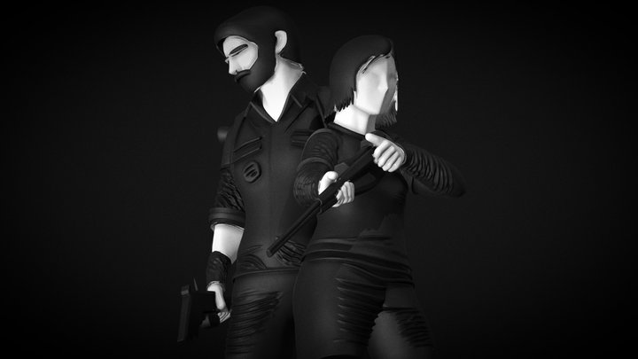 The last of us - Joel&Ellie - Art 3D Model
