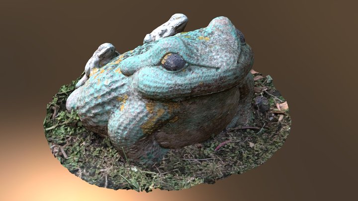 Frog Garden Statue 3D Model