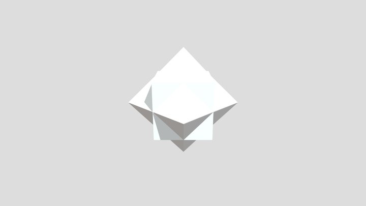 Cube-Octahedron Compound Polyhedron 3D Model
