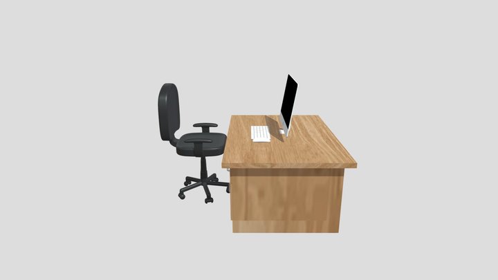 Office Chair & Table 3D Model