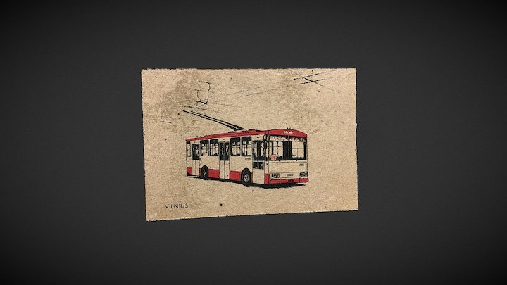 Postcard Seven: Vilnius Trolleybus 3D Model