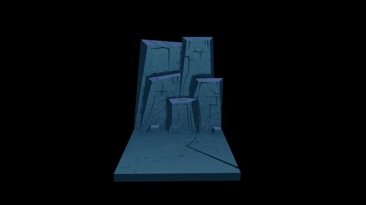 cave walls blue 3D Model