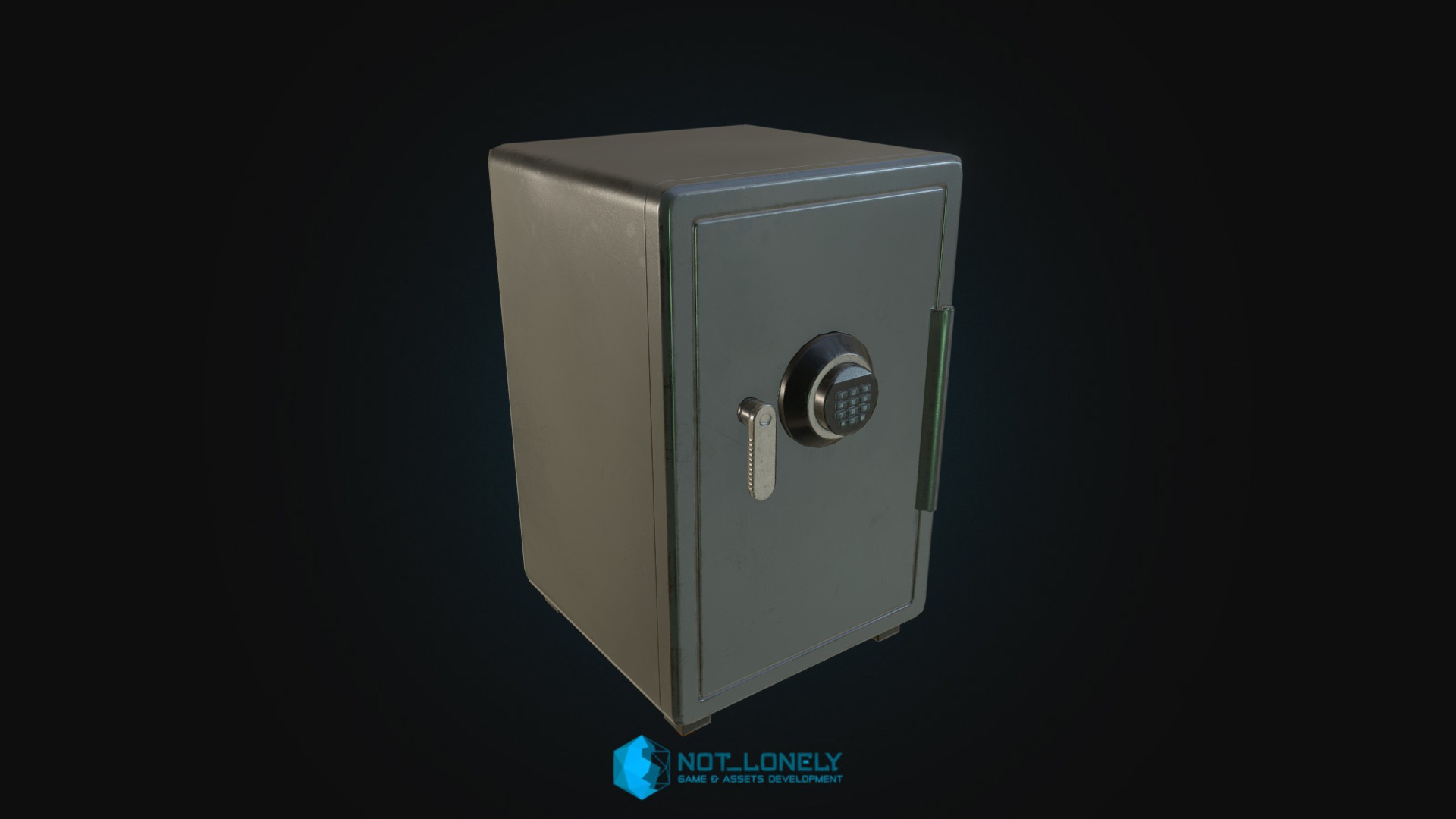 3D model Safe - This is a 3D model of the Safe. The 3D model is about a rectangular white object with a hole in it.