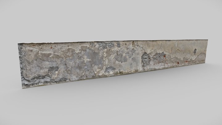Old Broken Wall - very long - 13 meters 3D Model
