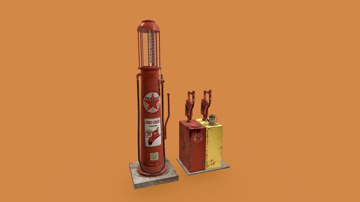 Retro Gas Pump 3D Model
