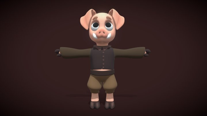 Piglin boy rig 3D Model