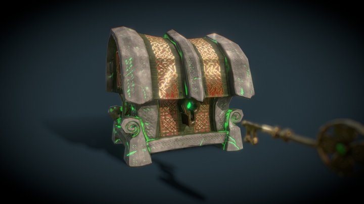 Celtic Treasure Chest 3D Model