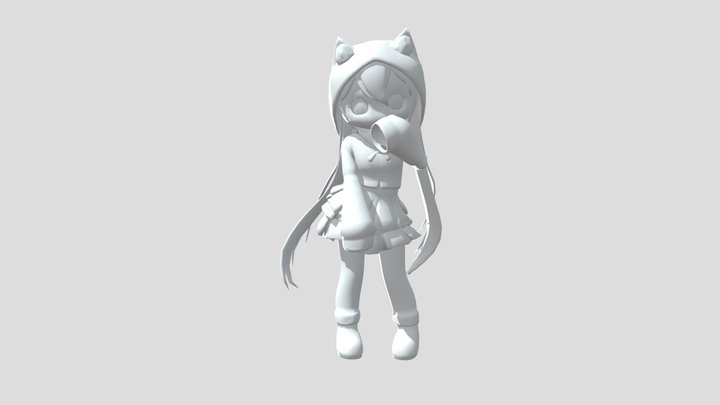 Chibi-catgirl 3D Model