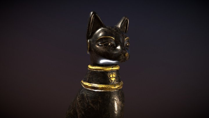 Egypt Cat Statue 3D Model