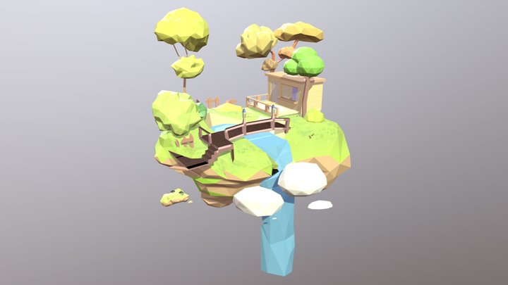 Flying island 3D Model