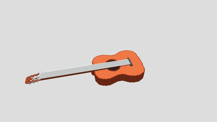 Voxel Acoustic Guitar 3D Model