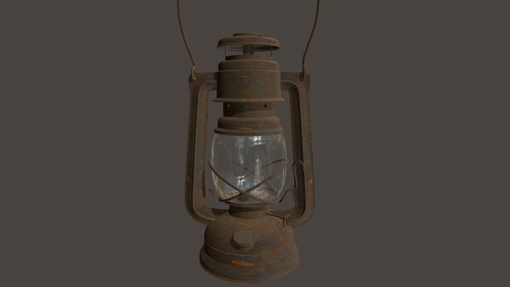 Rusty Kerosene Lantern 3D Model