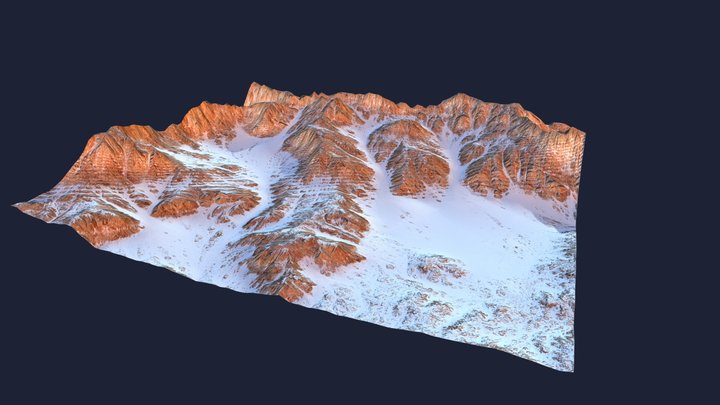 Snowy Mountain - Low Poly 3D Model