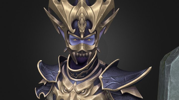 Dark Elf Handpainted 3D Model