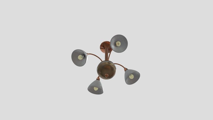 lamp_low  an old Soviet ceiling lamp 3D Model