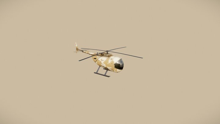 Helicopter Low Poly 3D Model