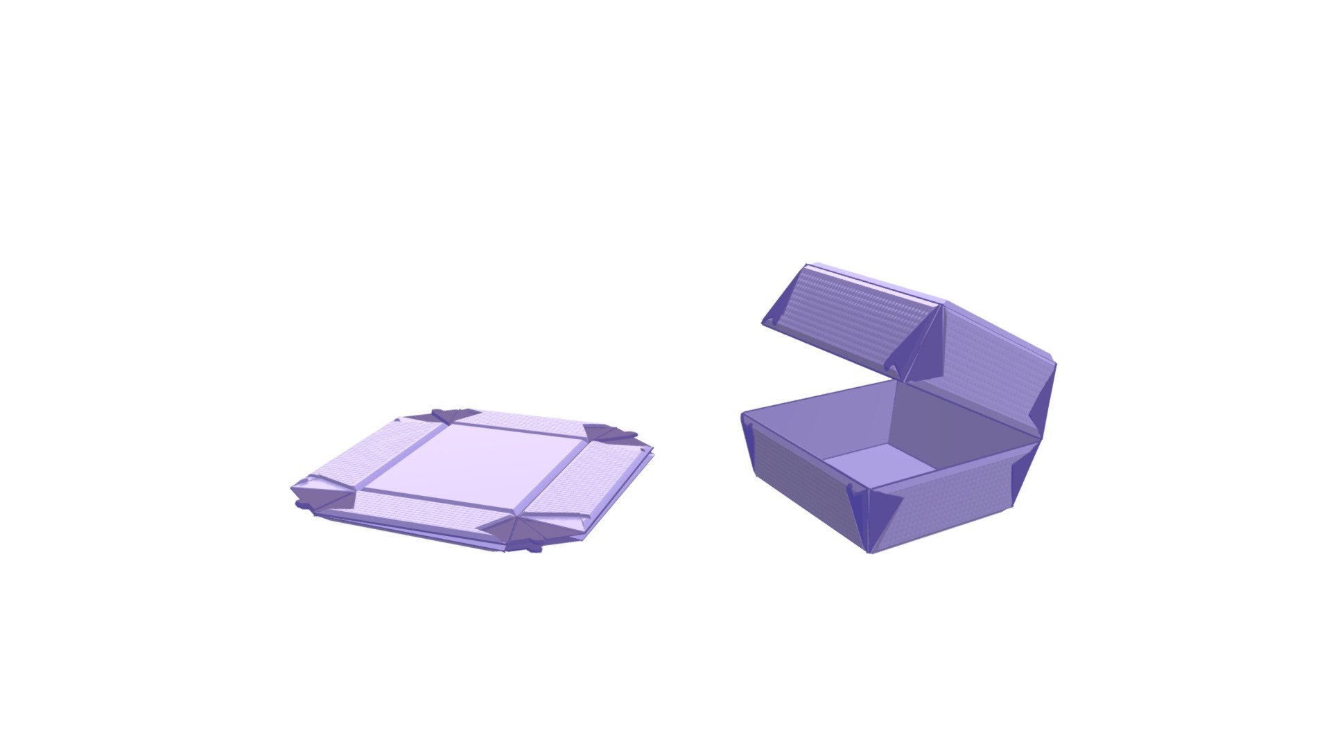 oREgami Burger Box (folded & unfolded)